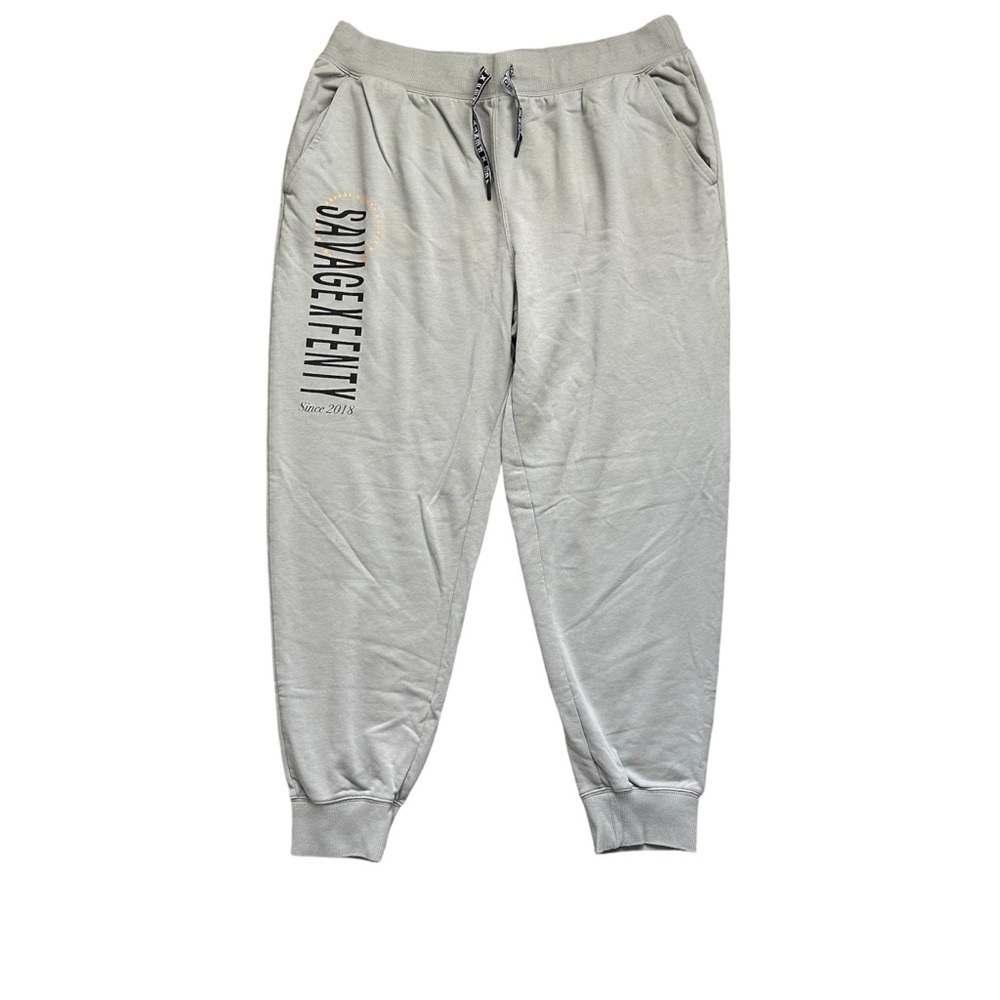 Savage X Fenty Jogger Sweatpants Mens XL Gray Logo Drawstring